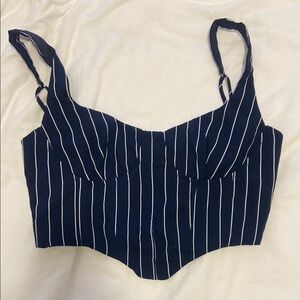 Princess Polly Striped Black and White Corset Top